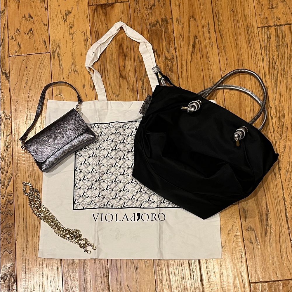 BIANCA-S 2 WAYS Elegant Black Tote Bag and purse